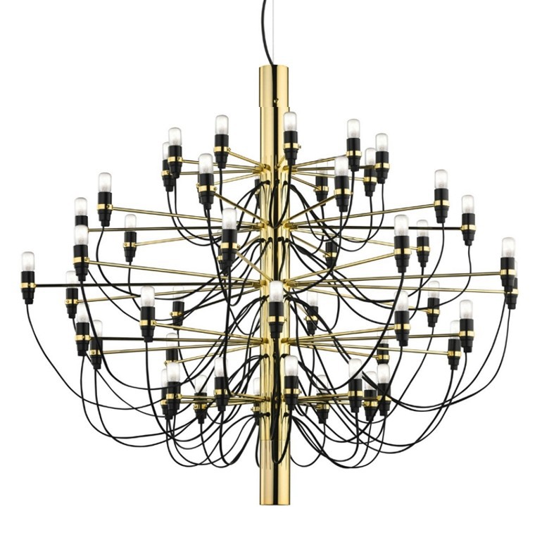 Lampadario-2097/50-ottone-design-Gino-Sarfatti-per-Flos